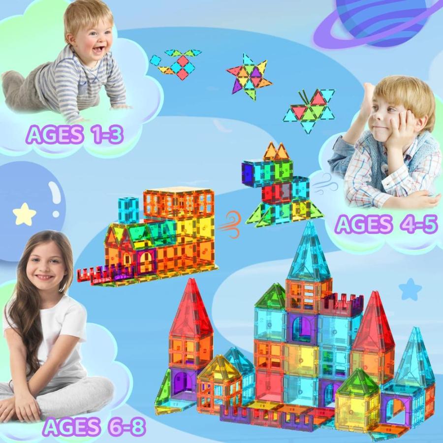 Magnetic Tiles Kids Toys Gifts for for Year Old Boys and Girls