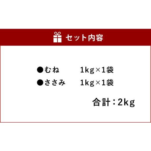 ふるさと納税 熊本県 合志市 天草大王 ヘルシー セット 合計2kg 鶏肉 むね ささみ 国産 熊本県産