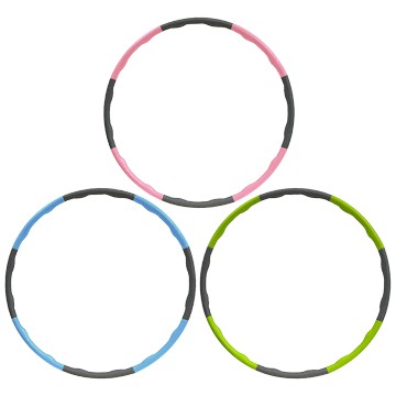 可拆卸拼接式呼拉圈 塑腰圈 居家健身美體 拼接 綠灰