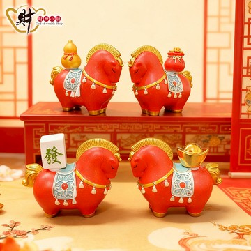 馬上轉運-財富馬擺件(四款任選)富貴紅【財神小舖】