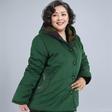 【秋冬優惠】200斤中老年特大碼加厚連帽棉服胖奶奶保暖棉襖上衣
