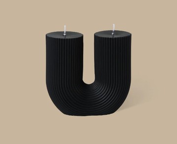 Curl Curl U型柱狀蠟燭 黑色