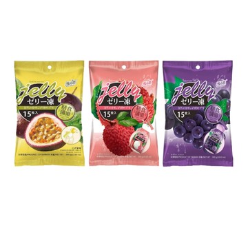 雪之戀 水平式果凍-荔枝/百香果/葡萄 (15入/袋)【杏一】