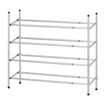 【H&R安室家】台製簡約風可堆疊伸縮四層收納鞋架 鞋收納 SH122