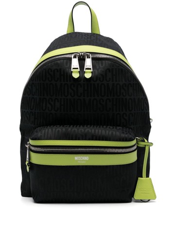 Moschino - monogram jacquard backpack - women - Polyester/Cotton - One Size - Black