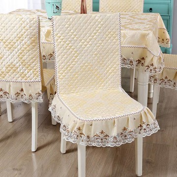 （連體坐墊椅子套罩墊椅子四季通用防滑厚屁墊餐桌椅套餐加桌布