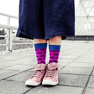 Hunting - 翹鬍狩獵 / 翹鬍花紋 - 珐瑯藍綠 / 23 - 28 cm - 淑女四季襪 23 - 28 cm