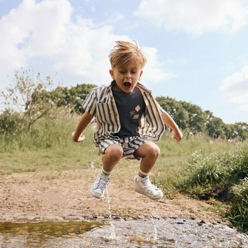 Brands4kids 公路布章黑灰色短袖上衣_Daily Seven系列