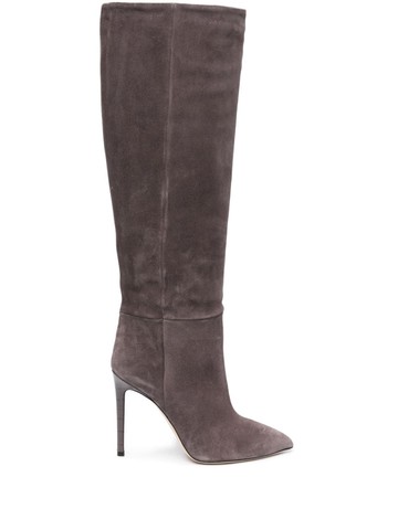 Paris Texas - 110mm pointed-toe suede boots - women - Calf Suede/Calf Leather/Calf Leather - 38.5 - Grey