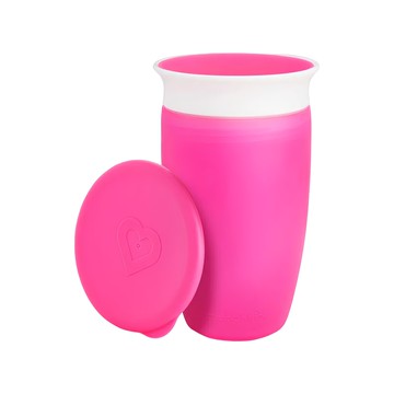 munchkin 滿趣健 360度防漏杯 附蓋 12個月以上 296ml  粉色  1組