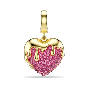 SWAROVSKI 施華洛世奇 Idyllia Charm 粉紅色水晶愛心吊飾(5742953)