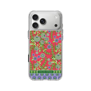 iPhone 17 Pro Max Clear Case（相機按鈕） 透明 - Catalina Estrada - Red Flowers