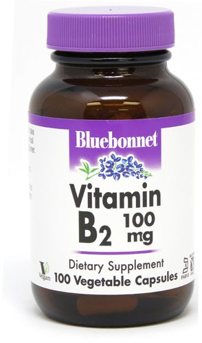Bluebonnet Nutrition Vitamin B2 100 mg - 100 Vegetable Capsules