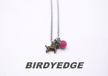 BIRDYEDGE品牌 桃花小狗  鋼鈦項鍊  麻花訂製