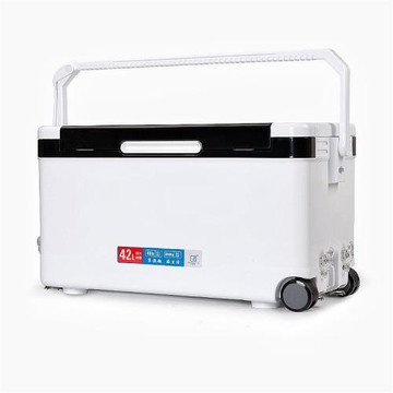 42L黑坑大物四腳升降帶輪聚氨酯發泡保溫硬派臺釣海釣箱超強承重