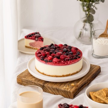 [3日內出貨]【透明烤箱】純粹玫莓 優格乳酪蛋糕(6吋)(冷凍) 生日蛋糕