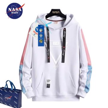 NASA春秋季秋冬款百搭情侶裝上衣ins潮牌外套寬松加絨連帽衛衣男