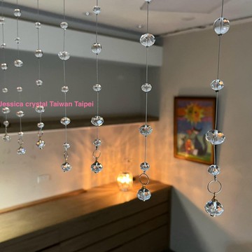 天然白水晶手工珠簾 近乎全美天然白水晶14mm+璀璨切工水晶珠簾