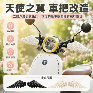 台灣出貨✨ 電動車車把天使羽翼裝飾 3D立體翅膀配件 通用摩托車電瓶車個性飾品 新款白色透明黑色 機車改裝外掛件