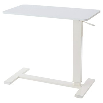 樂嫚妮 無段式升降氣壓可摺疊收納邊桌  白色