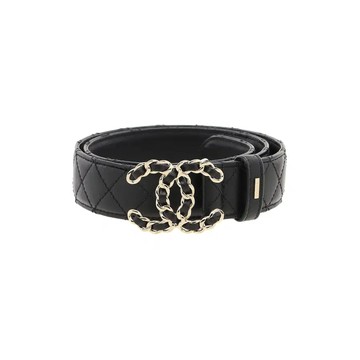 #75 CHANEL 19 CC 金屬LOGO 皮帶腰帶