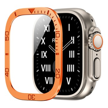 藍寶石金屬框手錶保護貼 玻璃貼 適用 Apple Watch Ultra 49mm 藍寶石 金屬框 保護貼 手錶保護貼