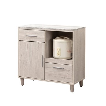 唯熙傢俱-歐文炭燒白橡色2.7尺餐櫃