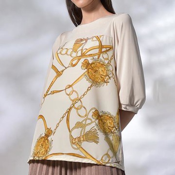 CLARE貴婦訂製款緞織名品上衣-獨