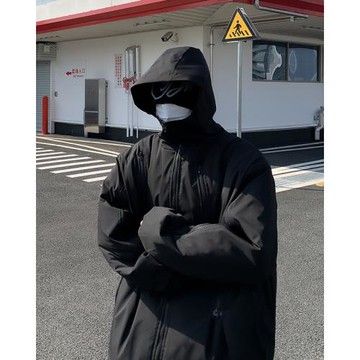 戶外沖鋒衣棉服外套男連帽秋冬季2024新款機能工裝高級感夾克褂子