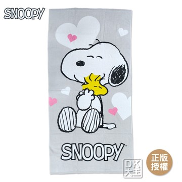 史努比 愛心 純棉浴巾 吸水大浴巾 美國正版授權 SNOOPY【DK大王】