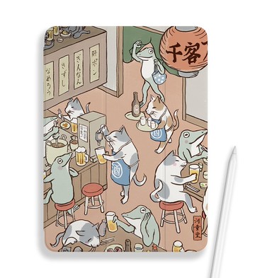 筆記本型iPad保護殼：炒貓青蛙