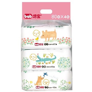 培寶超厚柔濕巾80抽4包 溼紙巾 濕紙巾【六甲媽咪】