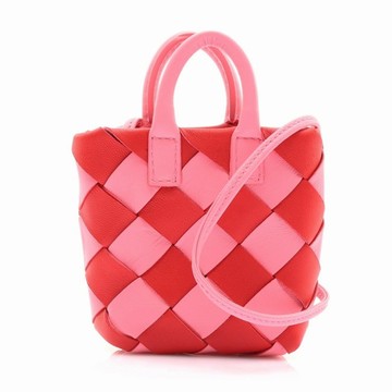 BOTTEGA VENETA BV 寶緹嘉 紅/粉色 編織羊皮 掛飾 【二手名牌BRAND OFF】