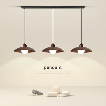 免運公司貨 日式復古吊燈胡桃木餐廳臥室民宿茶室餐桌飛碟飯廳吧臺臺燈臥室燈 最低價 快速出貨