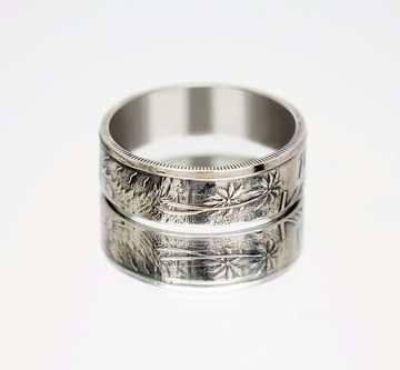 瓦努阿圖硬幣戒指 10 瓦圖 1983-2009 男士硬幣戒指 女士硬幣戒指