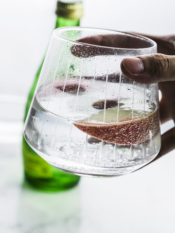 朵頤創意雨滴玻璃水晶杯小清新玻璃水杯早餐牛奶杯子冷飲杯果汁杯1入