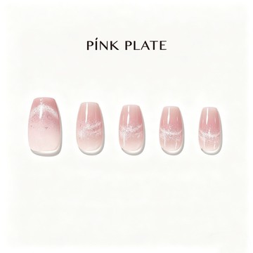 PINK PLATE光撩美甲片-粉紅短方-多款任選