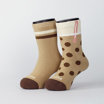 FOOTER除臭襪【童款M/L】珍愛每一天微分子襪(K252-奶茶)