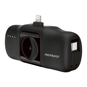 PAPAGO 隨行膠囊行動電源 5000mAh Lightning接口 Watch充電器 USB-C輸入  PBF16  黑色