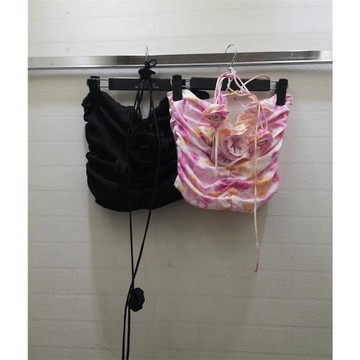 法式浪漫碎花掛脖吊帶小背心女高級感顯瘦純欲抹胸內搭辣妹上衣