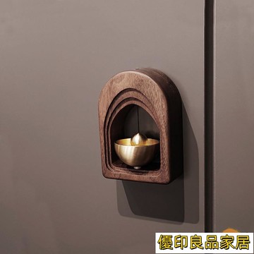 開立發票 免郵 多巴胺門鈴鈴鐺日式銅鈴久乘鈴實木進門提醒喬遷禮品吸門式風鈴嚴選好物 進門門鈴 商店門鈴 門口門鈴MPyylp0618