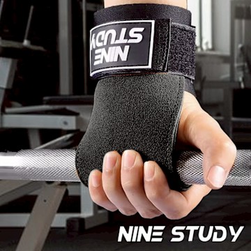 NINE STUDY 防滑重訓拉力帶 皮革PRO款 兩只入 硬拉 護掌 護碗 握推 重訓 引體向上輔助帶(兩色任選)