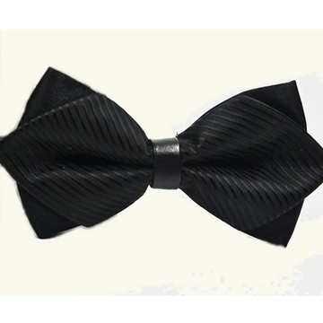 【拉福】高檔尖角領結新郎結婚領結糾糾 (黑紋)