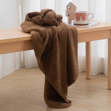 送禮首選-法蘭絨毛毯/霧棕(80x100cm)