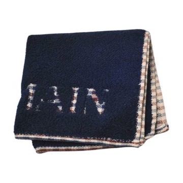 Balmain PARIS 深藍色字母提花圖騰LOGO小方巾(25CM)