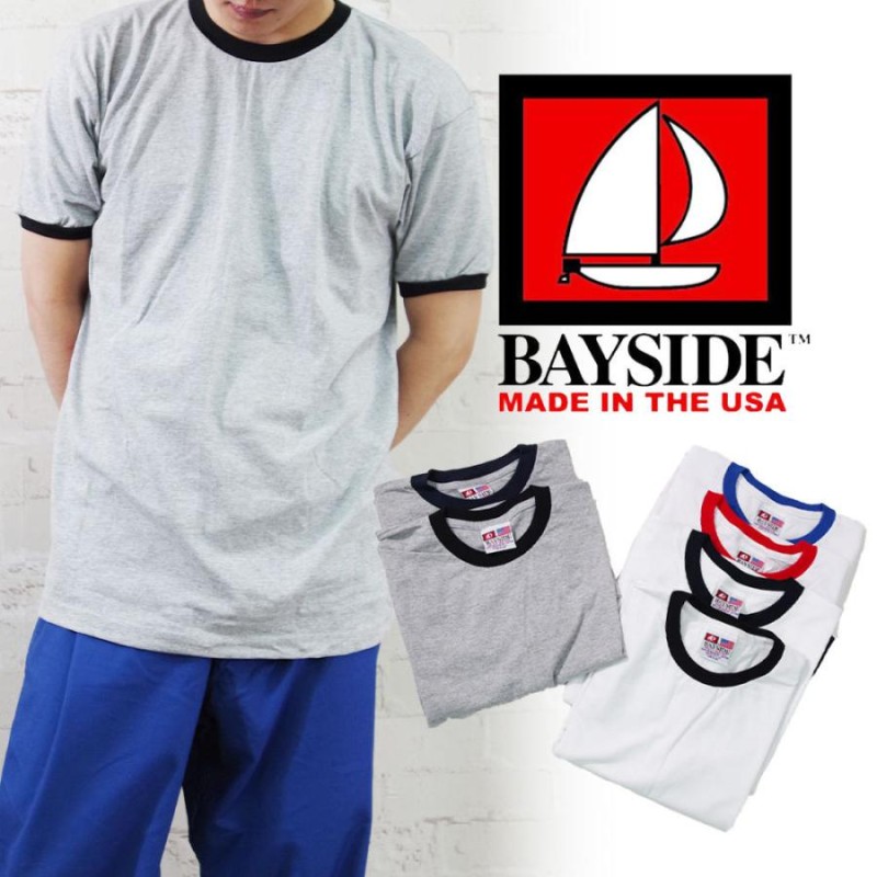 Made In USA S/S RINGER CREW BAYSIDE メンズ Tシャツ リンガーTシャツ 6.1oz リンガーTee |  LINEショッピング