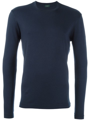Zanone - classic sweatshirt - men - Cotton - 56 - Blue