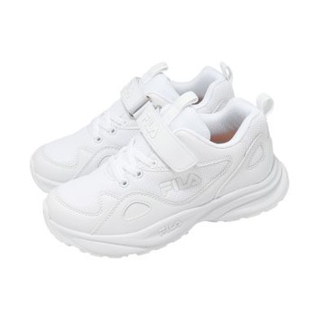 Fila 慢跑鞋 J414A 中大童 小朋友 白 魔鬼氈 運動鞋 斐樂 3J414A111