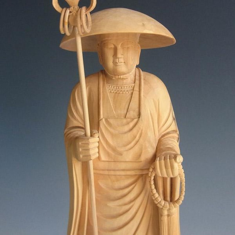 【修縁堂】希少 仏像 弘法大師空海 弘法大師像 木彫り 彫刻工芸品 柘植材 遍路大師 高さ25cm 柘植製 木彫り 仏像 弘法大師 空海 | LINE