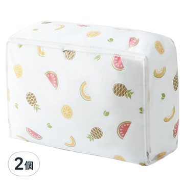 E.dot 可愛透明防水棉被收納袋 加大號 70x50x25cm PEVA材質  水果  2個